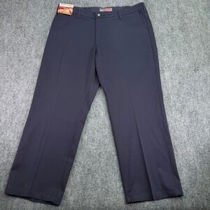 Lee Pants Mens 41x29 Navy Custom Fit Relaxed Flat Front Wrinkle Resistant New